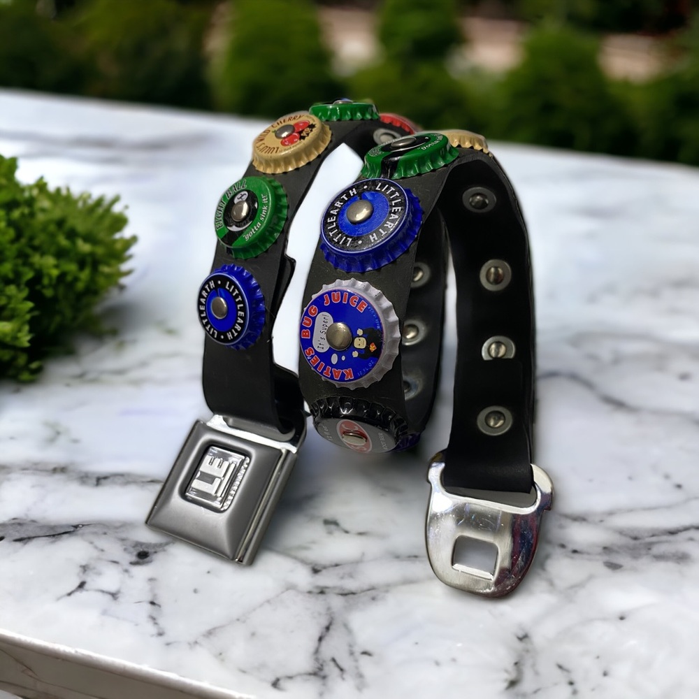 SOLD VTG 90s Little Earth Bottle Cap Waist Belt 🔥🦠👽 - Picture 11 of 14